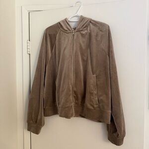 H&M Taupe Velour/Velvet Hoodie